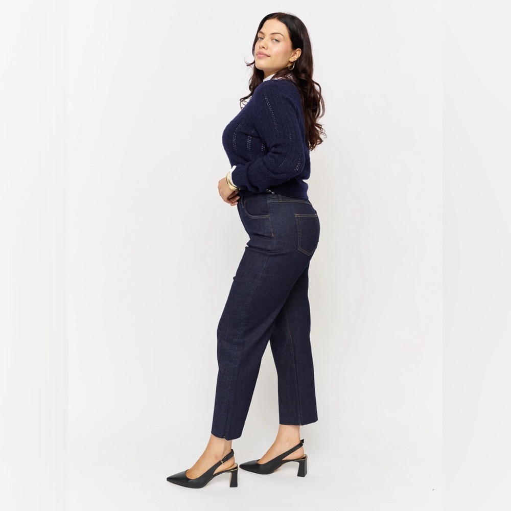 Oliver Logan Aberdeen Wide Leg Cropped Timbers Dark Wash - Picture 5 of 15